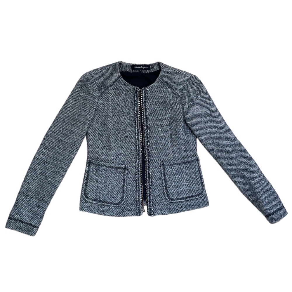 Nanette Lepore Grey & Black Tweed Lurex Jacket – Size 2